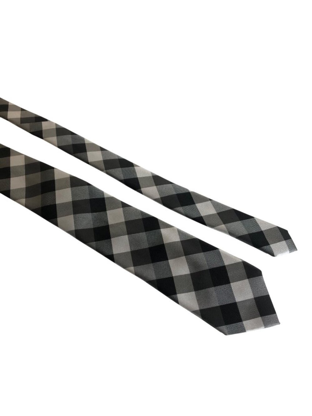 Apt 9 Tie Black White Gray Checkered Mens Slim Necktie Office Work Dad Gift